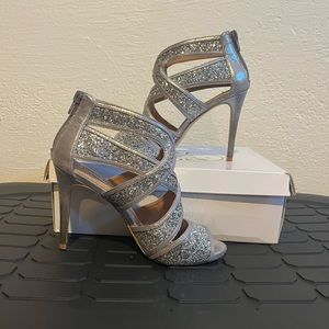 Steve Madden silver sparkle heels size 7.5